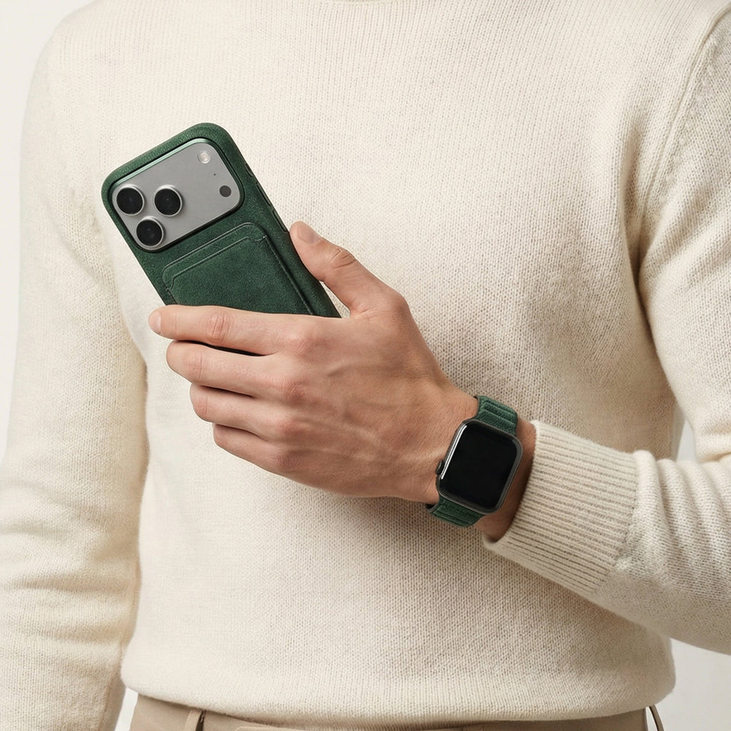 Phone Alcantara Case - Midnight Green