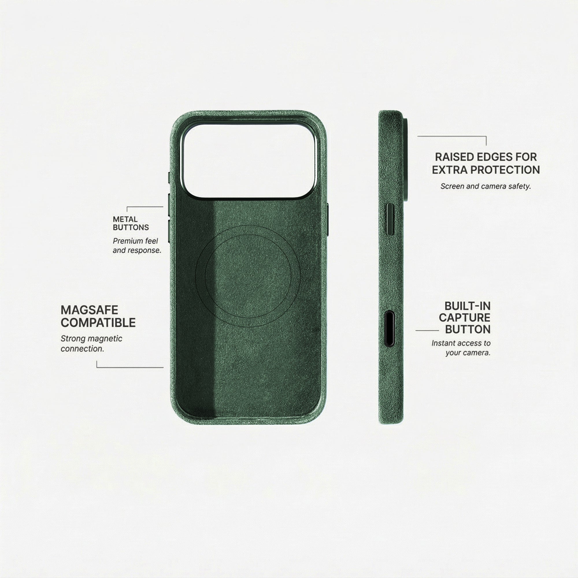 Phone Alcantara Case - Midnight Green
