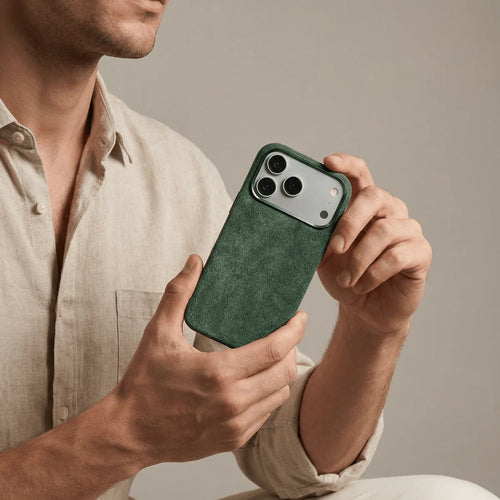 Phone Alcantara Case - Midnight Green
