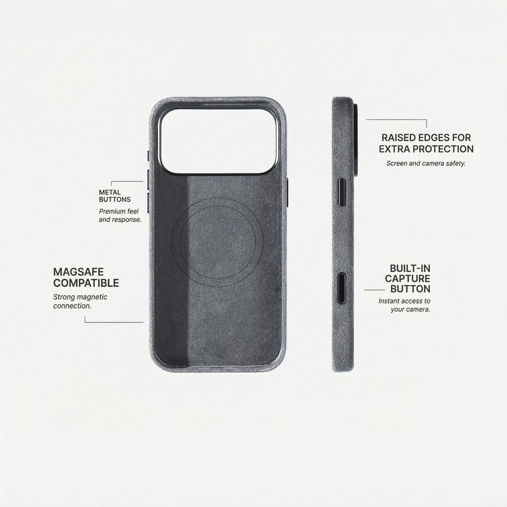 Phone Alcantara Case - Nardo Gray