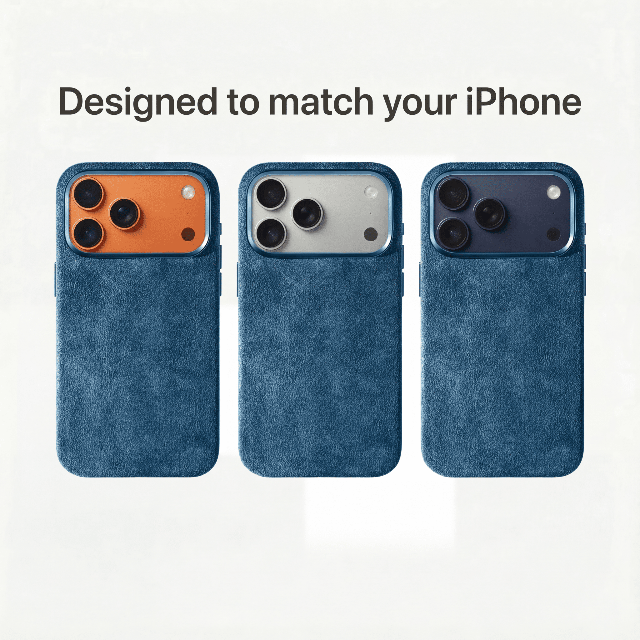 Phone Alcantara Case - Ocean Blue