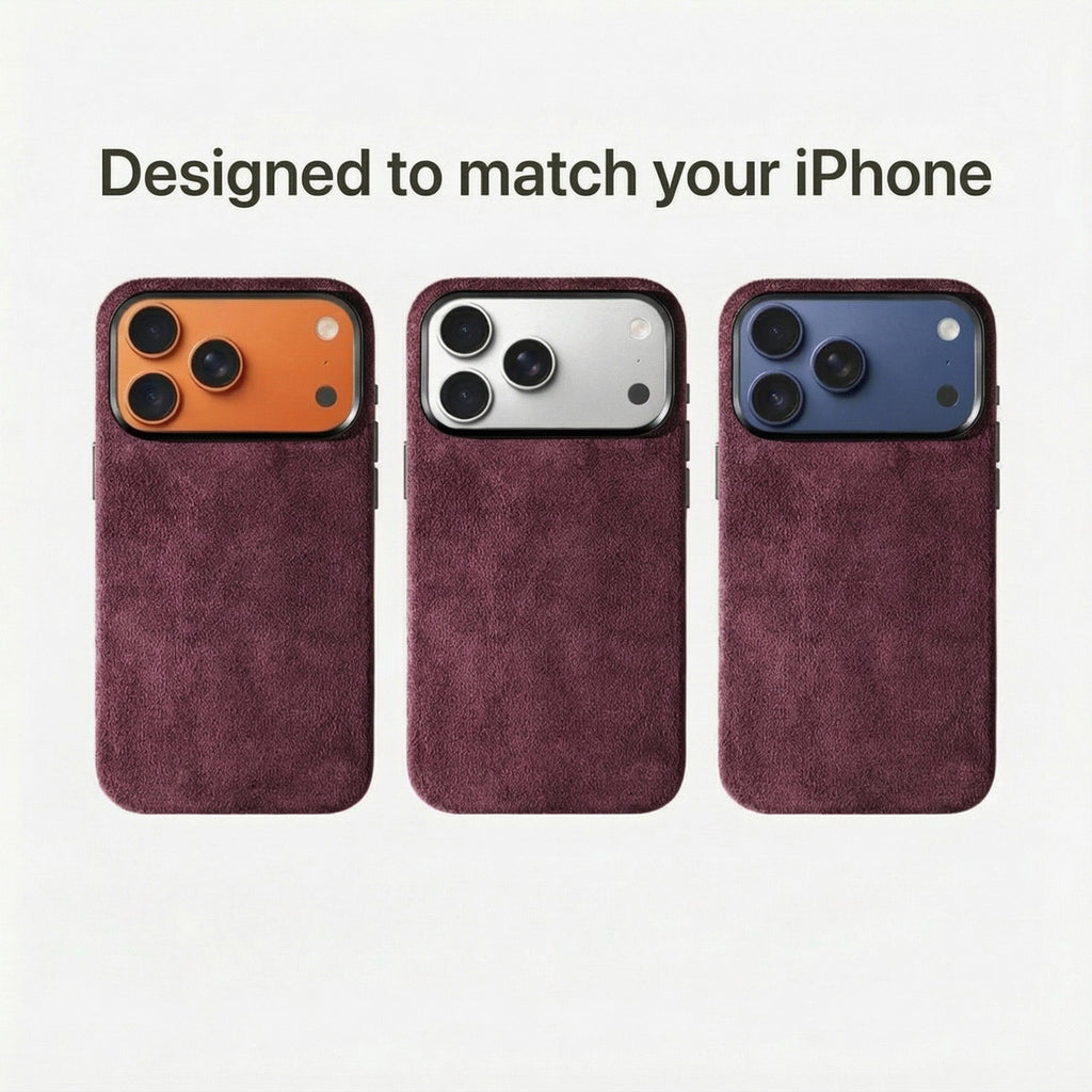 Phone Alcantara Case - Wine Red