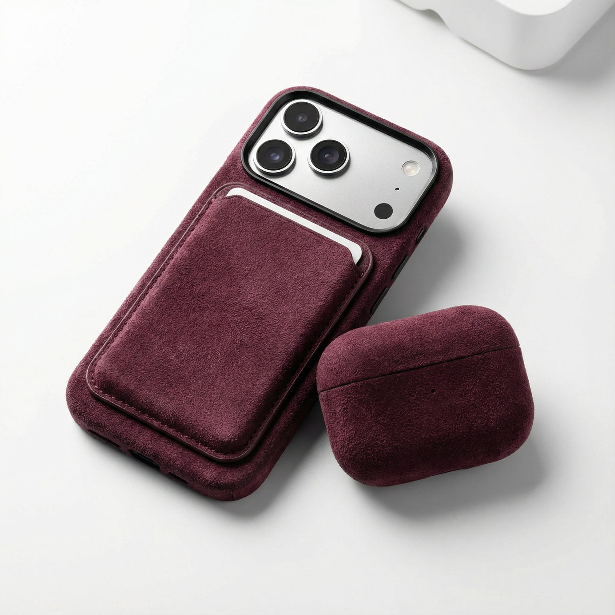 Phone Alcantara Case - Wine Red