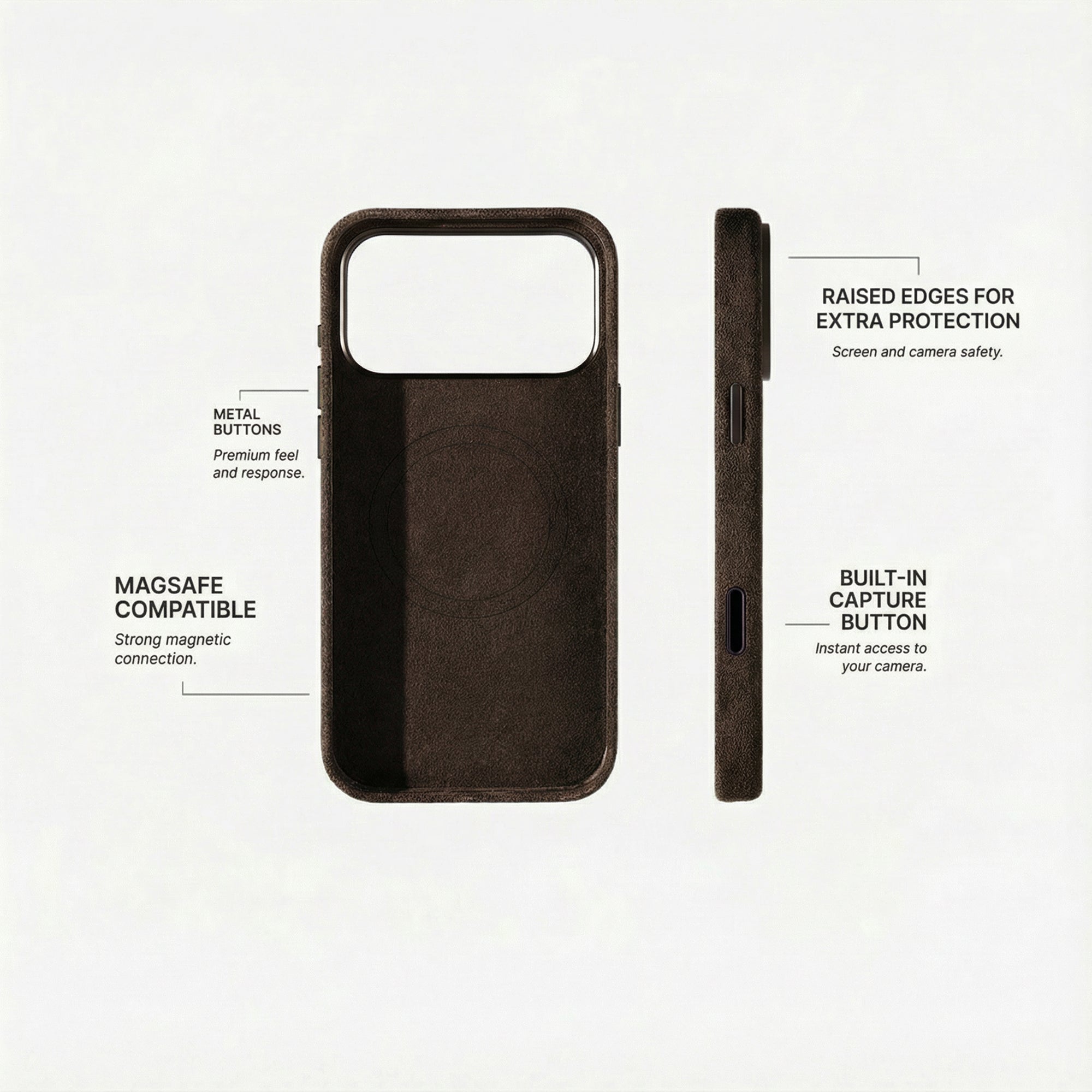 Phone Alcantara Case - Chocolate Brown