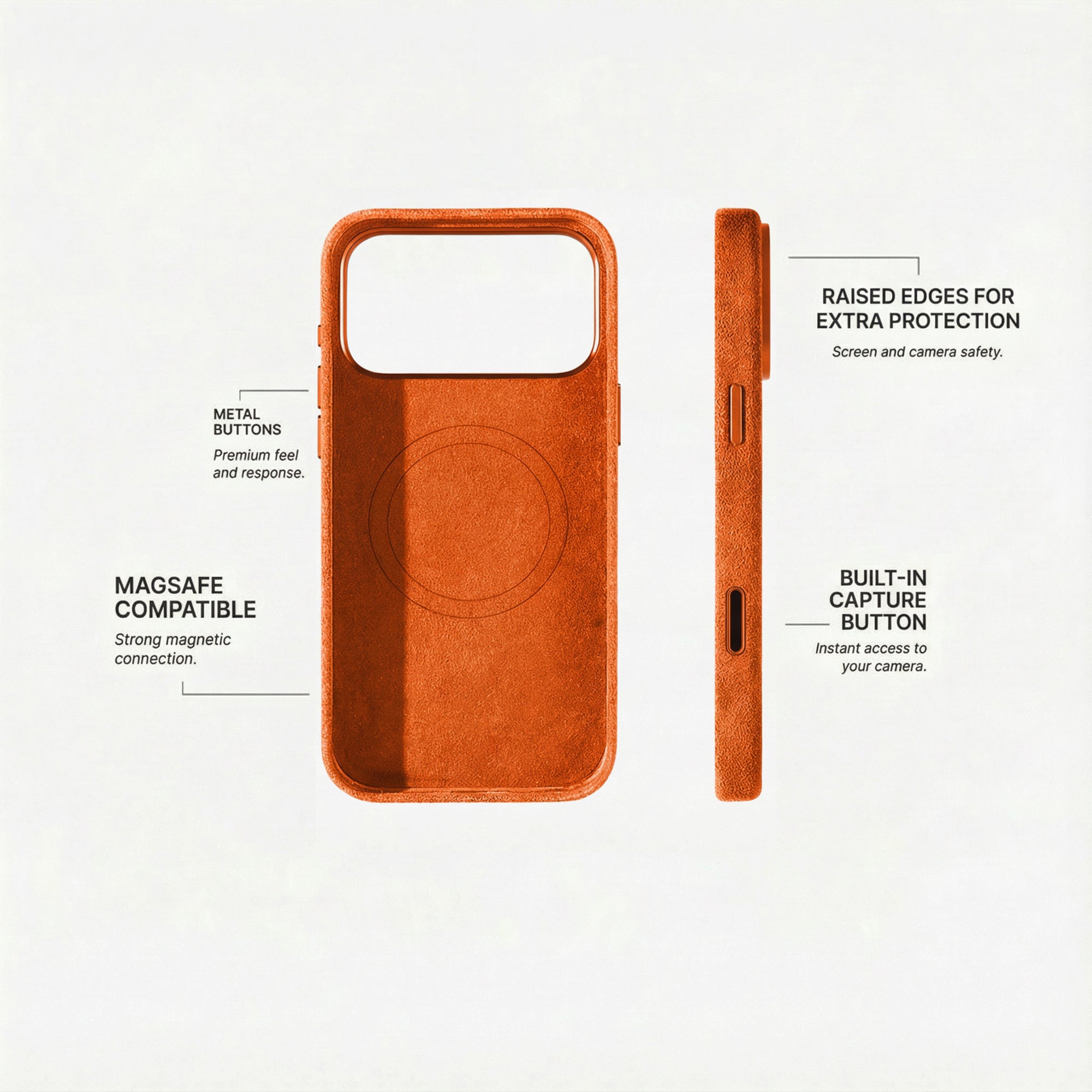 Phone Alcantara Case - Orange